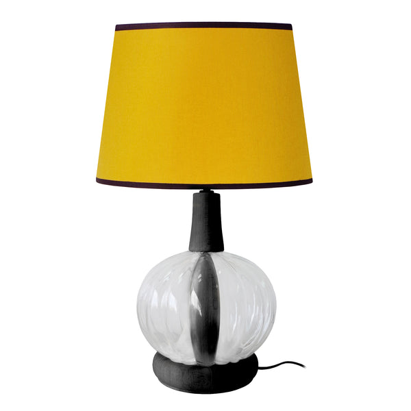 lampe a poser MARSEILLE bois verre colonne