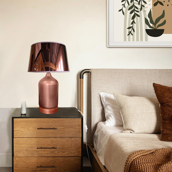 Lampe a poser FALKIRK bois verre colonne