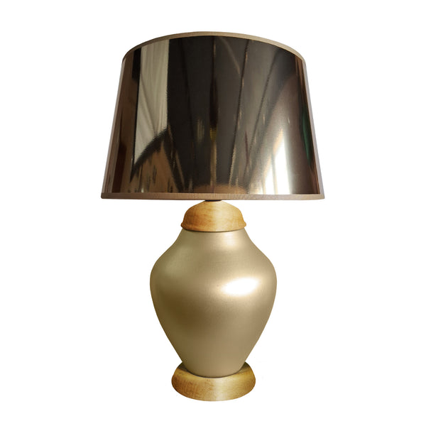 lampe a poser SKYE bois verre colonne