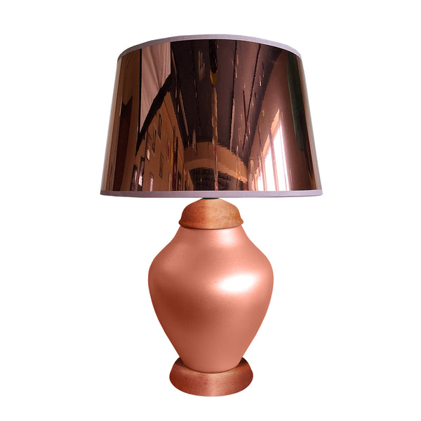 lampe a poser SKYE bois verre colonne