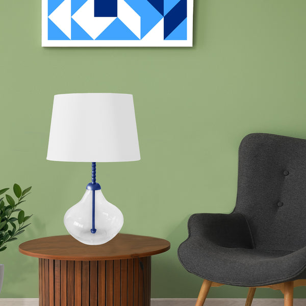 Lampe a poser DELF verre métal colonne