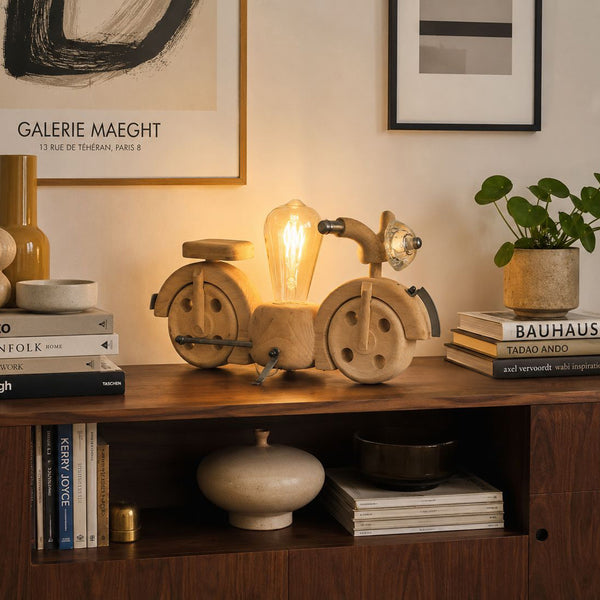 Lampe a poser MOTO motocycle bois métal