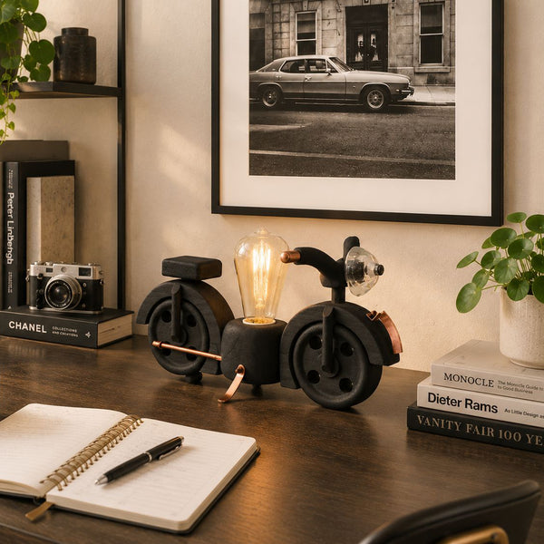Lampe a poser MOTO motocycle bois métal