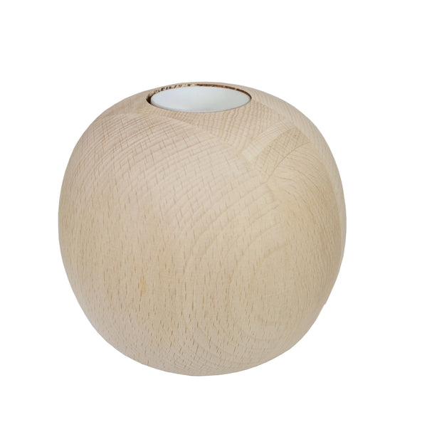Lampe de chevet TOSEL BOULE,bois , H10xD11xP11  cm.