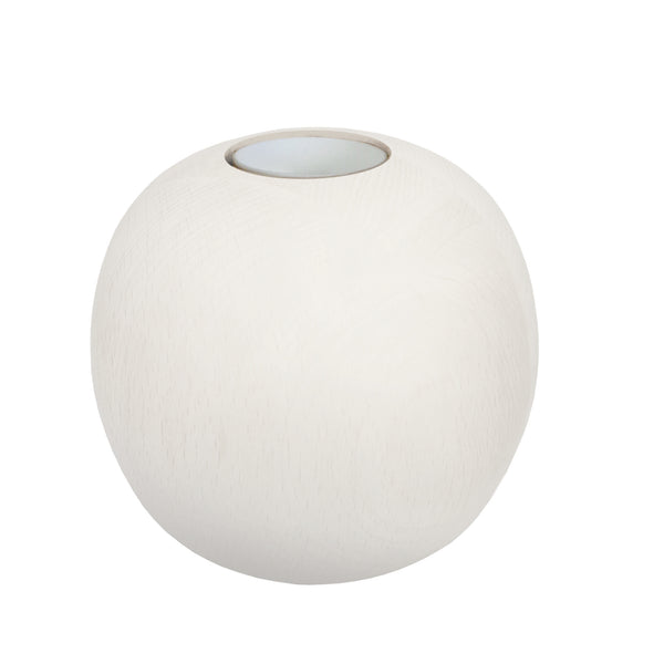 Lampe de chevet TOSEL BOULE,bois , H10xD11xP11  cm.