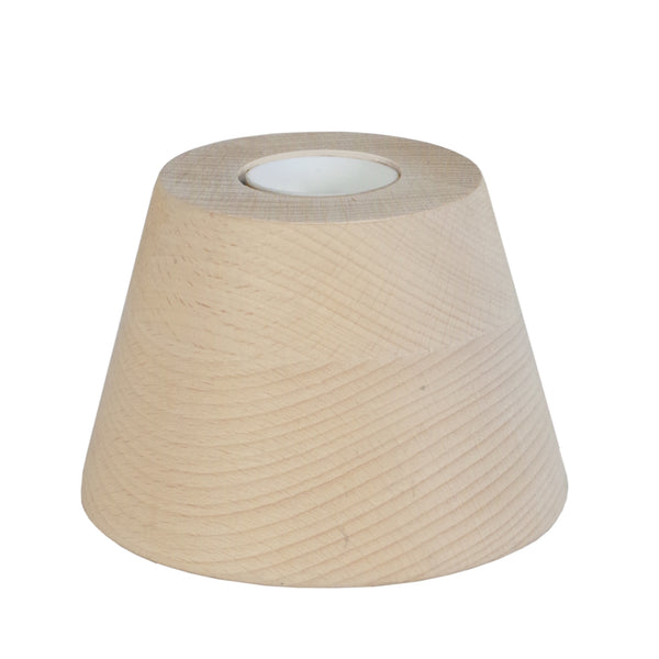 Lampe de chevet TOSEL CONE,bois , H7,5xD11xP11  cm.