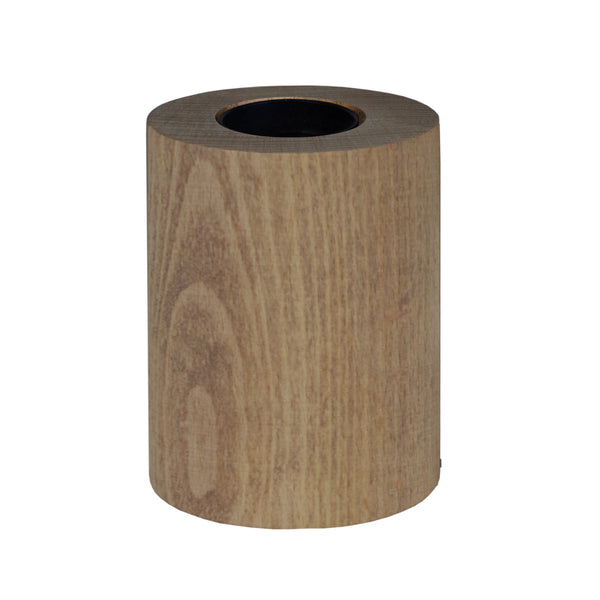 Lampe de chevet TOSEL CYLINDRE,bois , H10,5xD8xP8  cm.