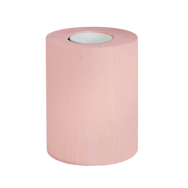 Lampe de chevet TOSEL CYLINDRE,bois , H10,5xD8xP8  cm.