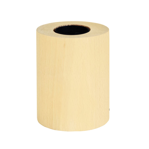 Lampe de chevet TOSEL CYLINDRE,bois , H10,5xD8xP8  cm.