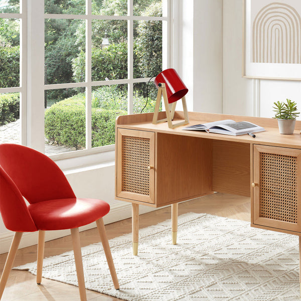 Lampe de bureau TOSEL SPIELBERG bois, métal , H30xD20xP16  cm.