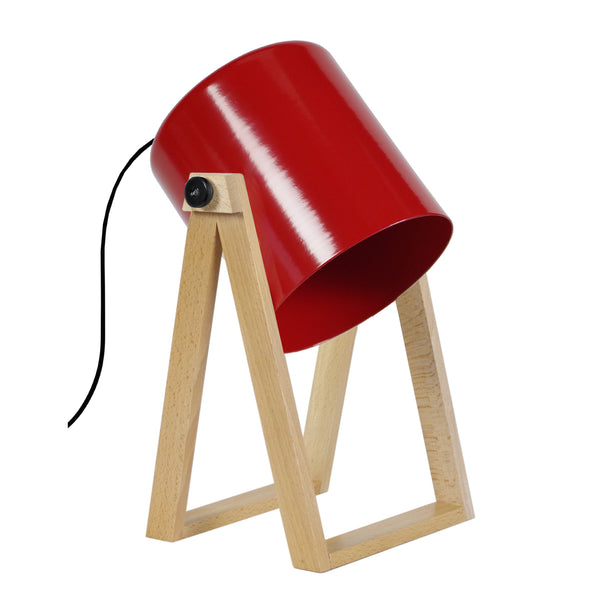 Lampe de bureau TOSEL SPIELBERG bois, métal , H30xD20xP16  cm.