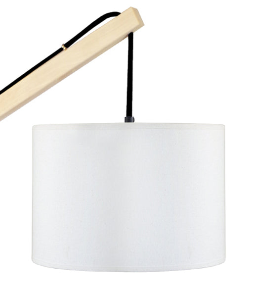 Lampadaire liseuse TOSEL PILORI CYLINDRE,bois, H180xD80xP80  cm.