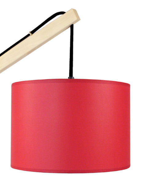 Lampadaire liseuse TOSEL PILORI CYLINDRE,bois, H180xD80xP80  cm.