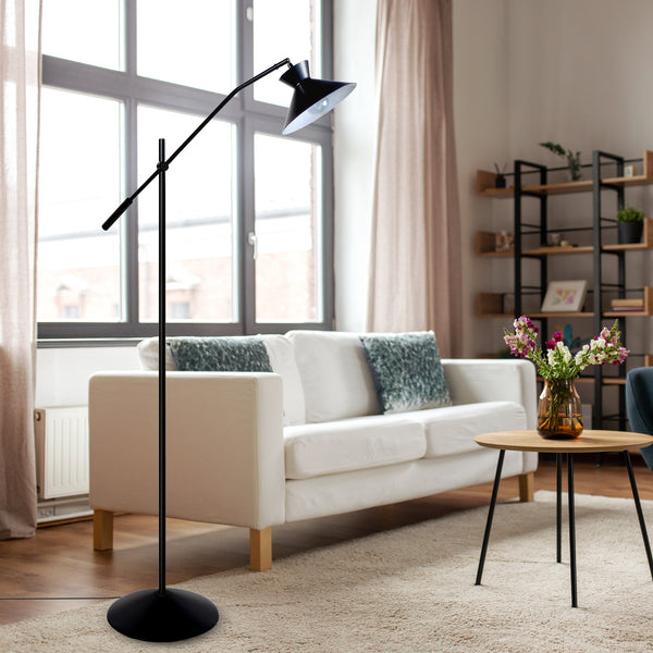 Lampadaire liseuse TOSEL LEEDS,métal, H175xD25xP90  cm.