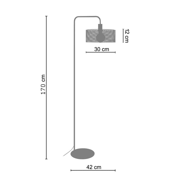 Lampadaire liseuse TOSEL ADONIS,métal, H170xD30xP42  cm.