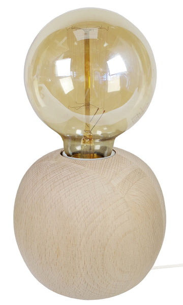 Lampe de chevet TOSEL BOIS BOULELT2,bois, H21xD11xP11  cm.