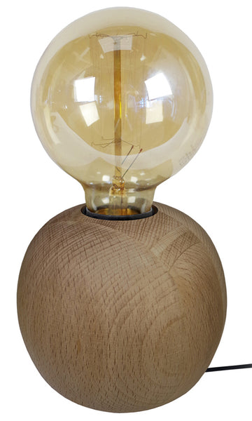 Lampe de chevet TOSEL BOIS BOULELT2,bois, H21xD11xP11  cm.