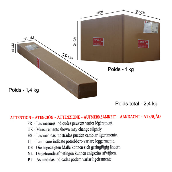 Lampadaire TOSEL COCHIN T, H162xD40xP40  cm.