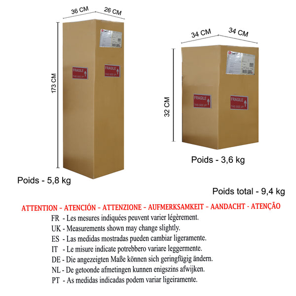 Lampadaire TOSEL OLYMPIA,bois naturel, H155xD25xP40  cm.