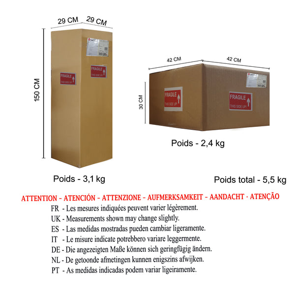 Lampadaire TOSEL TRIDENT,bois, H165xD40xP40  cm.