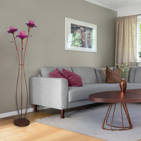 Lampadaire TOSEL TULIPANO,métal, verre H170xD45xP45  cm.