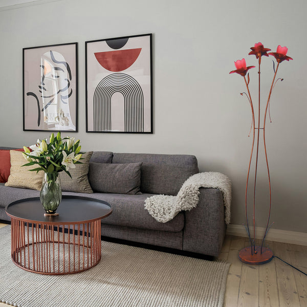 Lampadaire TOSEL TULIPANO,métal, verre H170xD45xP45  cm.