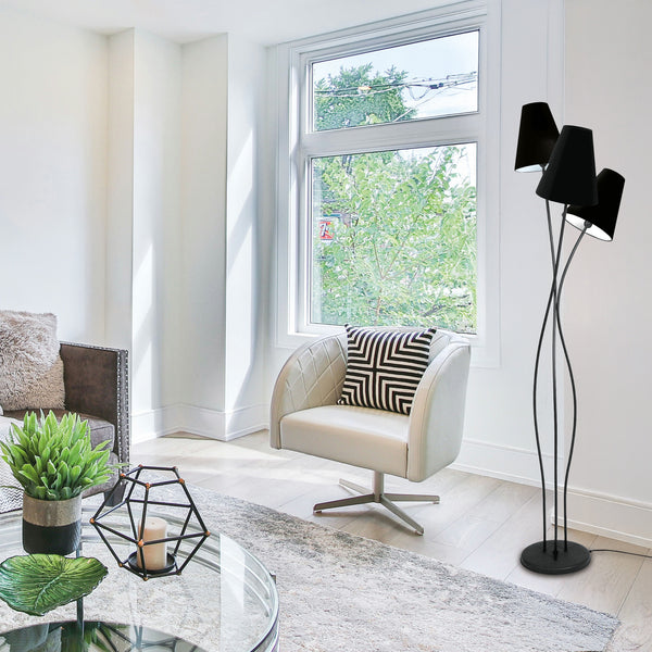 Lampadaire TOSEL LILLE, métal, tissu , H168xD40xP40  cm.