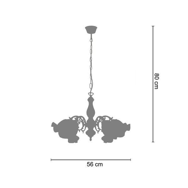 Lustre TOSEL VALOIS,métal,bois, H80xD56xP56  cm.