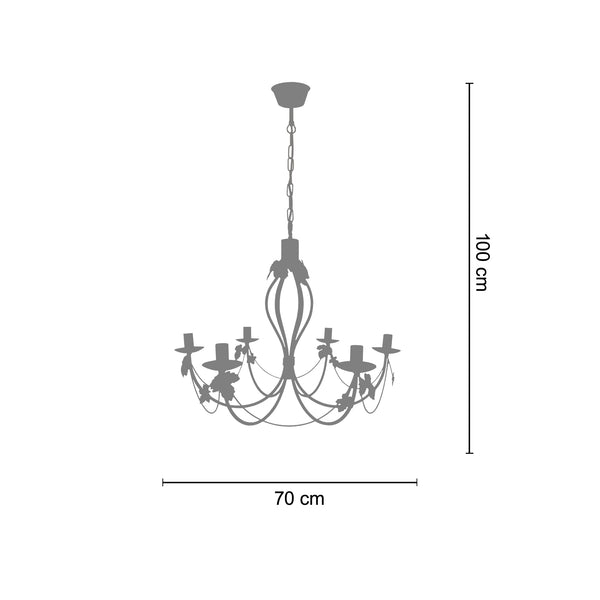 Lustre TOSEL TOURS,métal , H100xD70xP70  cm.