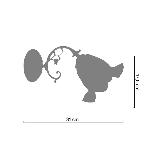 AppliqueTOSEL VALOIS,métal, H17,5xD31xP31  cm.