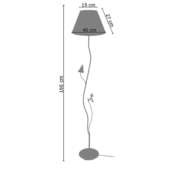Lampadaire TOSEL SKIEUR,métal, H165xD40xP40  cm.