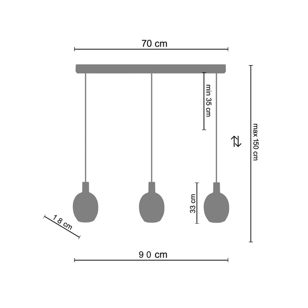 Lustre VINGOLF  70 cm - 3 Lumières