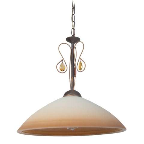 Suspension TOSEL BOURGOGNE  verre, métal 40cm - 1 Lumière