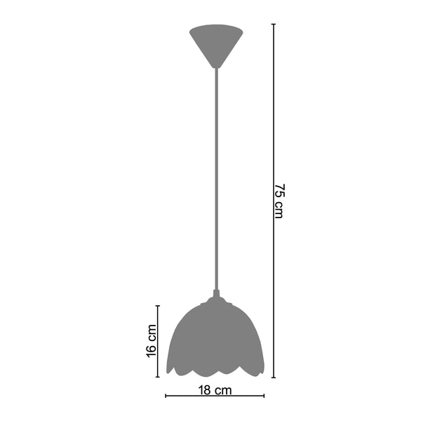 Suspension TOSEL BOLÉRO,verre  H75xD18xP18  cm.