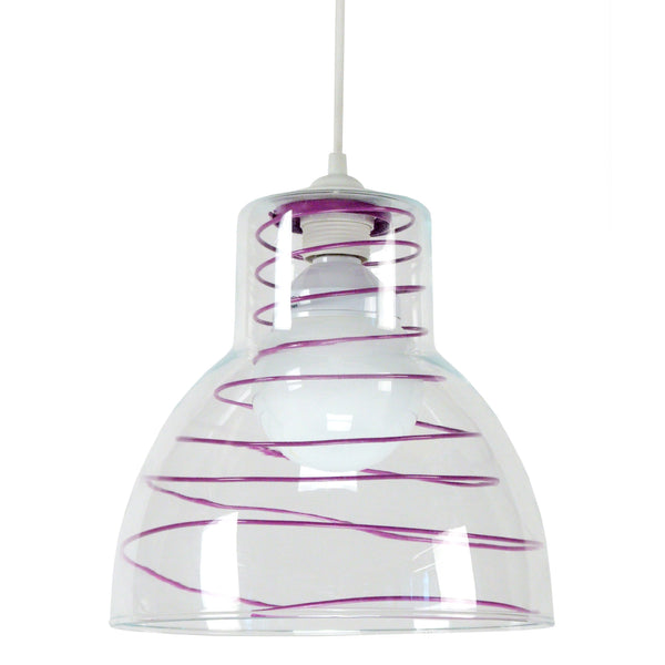 Suspension CLOCHE VERRE METAL 25cm - 1 Lumière