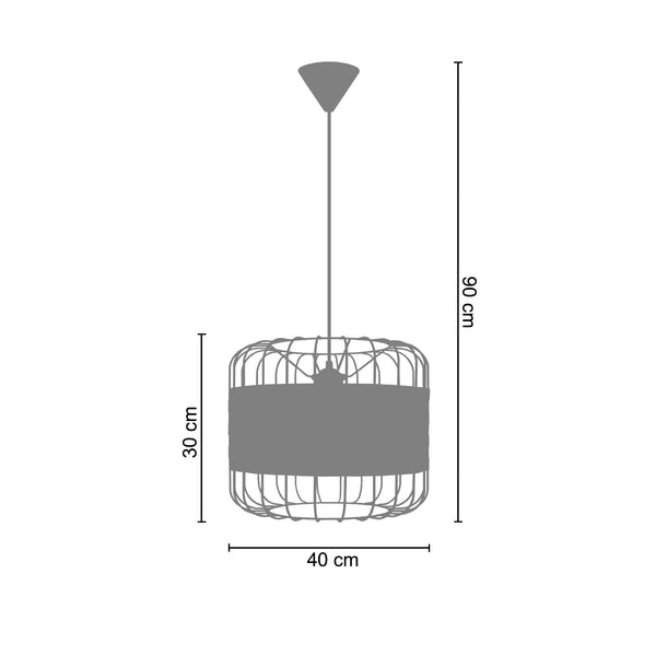 <tc>Suspensão TRESSÉ.BAGO C  40cm - 1 Luz  </tc>