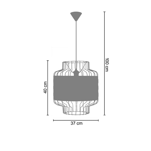 <transcy>Suspensão TRESSÉ-PEGU  37cm - 1 Luz </transcy>