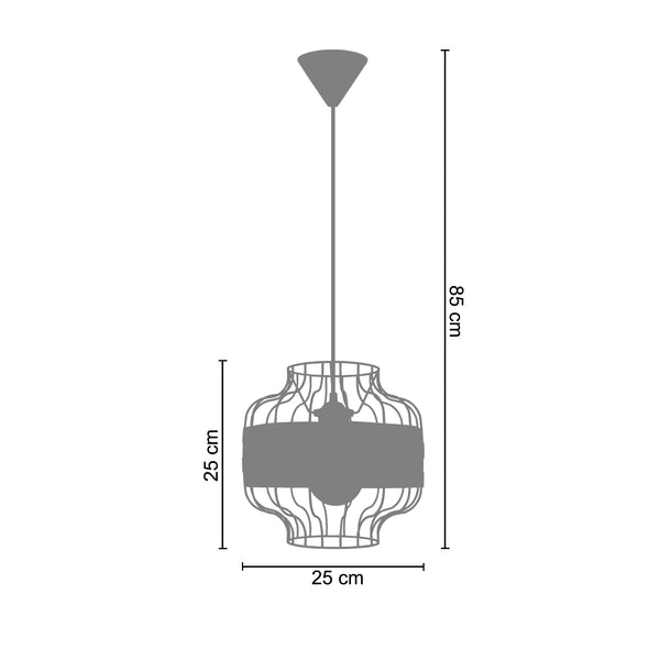 <transcy>Suspensão TRESSÉ-RANGOON A  25cm - 1 Luz </transcy>