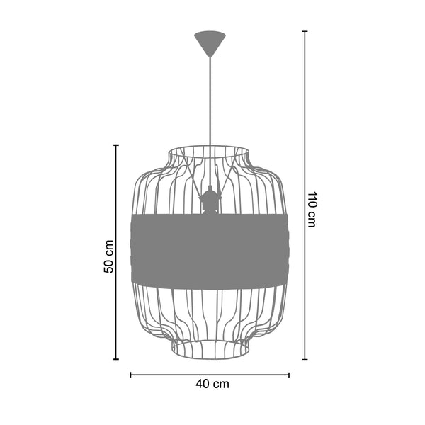 <transcy>Suspensão TRESSÉ-RANGOON B  40cm - 1 Luz - </transcy>