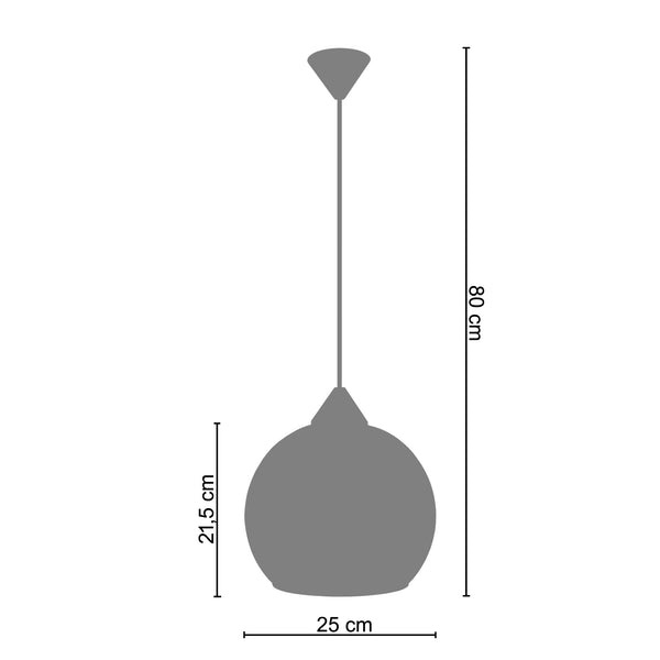 Suspension TOSEL GLOBO,verre  H80xD25xP25  cm.