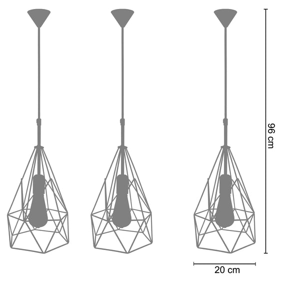 <tc>Suspensão PYRAMIDAL-LOT 3 20cm - 1 Luz  </tc>