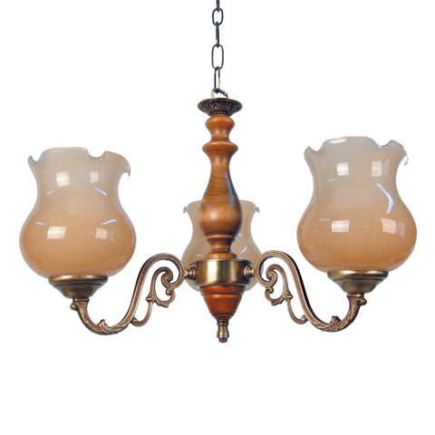 Lustre TOSEL VAL D'ISÉRE,métal,bois, H80xD56xP56  cm.