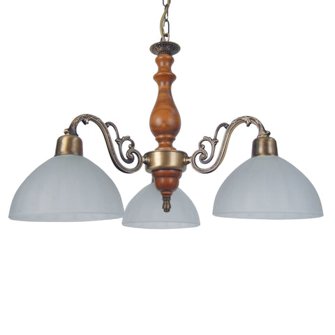Lustre TOSEL VAL D'ISERE,métal,bois, H80xD53xP53  cm.
