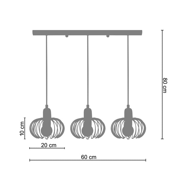 Lustre AFONSO  60cm - 3 Lumières