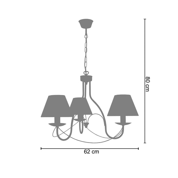 Lustre TOSEL PROVENÇALE,métal , H80xD62xP62  cm.