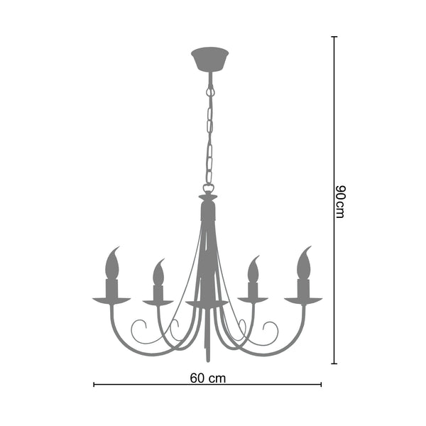 Lustre TOSEL CÔTE D'IVOIRE,métal blanc d'ivoire, H90xD60xP60  cm.