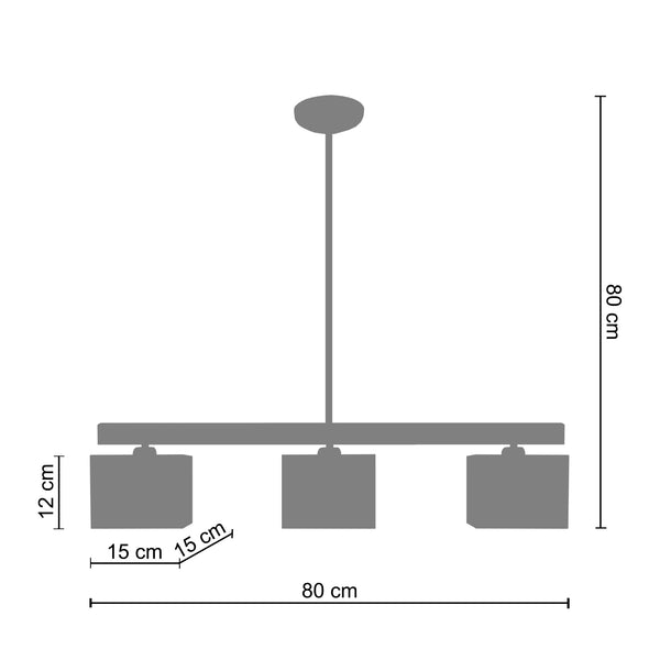 <tc>Candeeiro de Teto FRIGGA  80cm - 3 Luzes</tc>