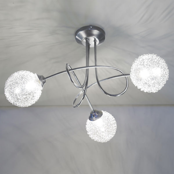 Lustre TOSEL ACTUELLE métal, verre  H32xD48xP48cm- 3 Lumières