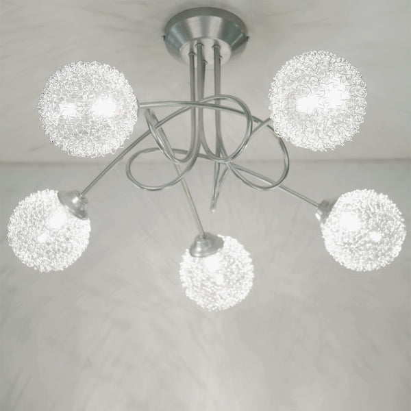 Lustre TOSEL ACTUELLE métal, verre H32xD50xP50cm - 5 Lumières