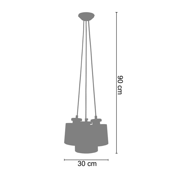 <tc>Candeeiro de Teto UZIBUZE  30cm - 3 Luzes </tc>